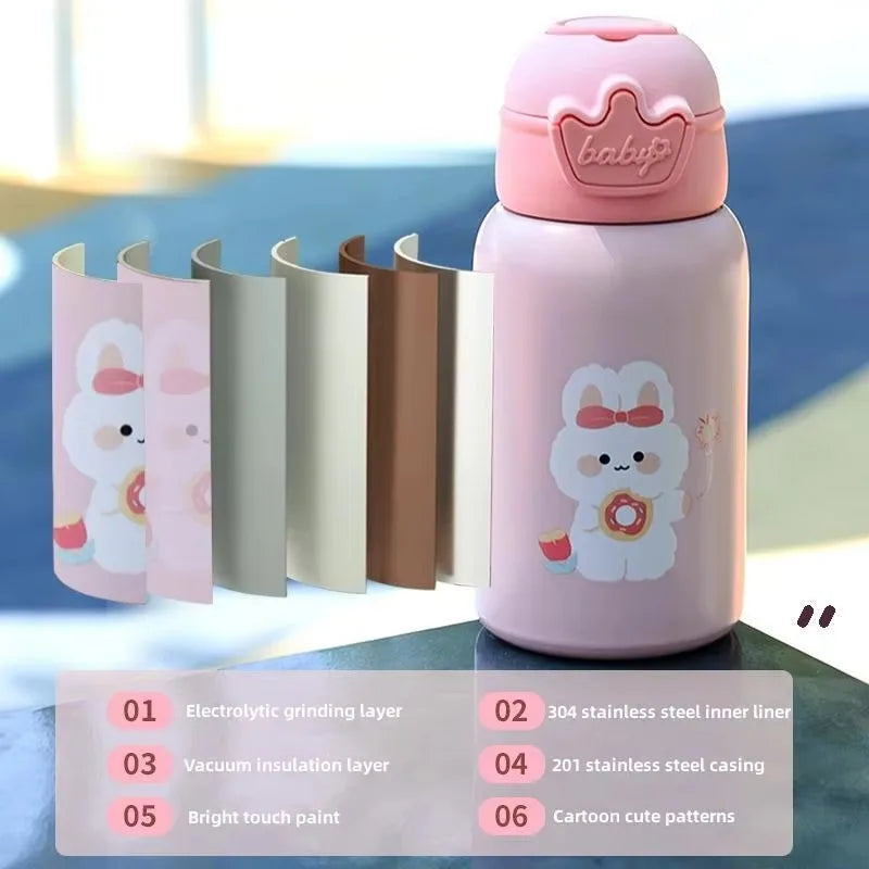 500ml Unicorn Kids Thermos Bottle Cute Children's Thermal Water Bottle Stainless Steel Thermos Mug For Kids Portable Water Cup