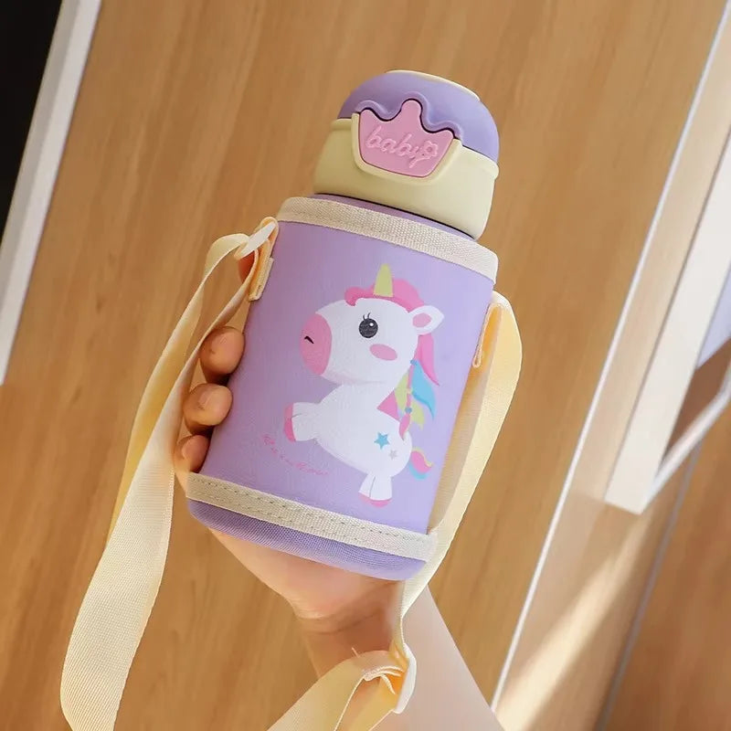 500ml Unicorn Kids Thermos Bottle Cute Children's Thermal Water Bottle Stainless Steel Thermos Mug For Kids Portable Water Cup