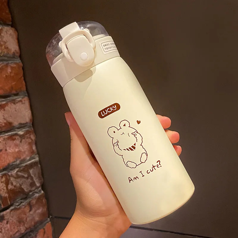 350ml Student Portable Thermal Water Bottle Children Insulated Cup Kids Stainless Steel Straw Water Thermos Mug vacuum flasks