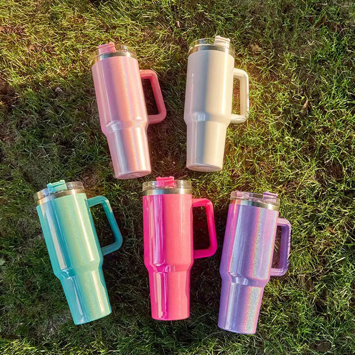 40oz Mug Tumbler With Handle Insulated Tumbler With Lids Straw Stainless Steel Coffee Tumbler Termos Cup for Travel Thermal Mug