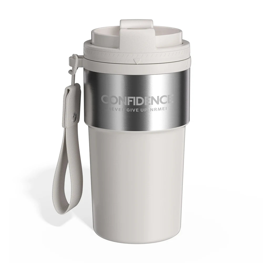 Insulated Coffee Travel Tumbler 16 oz, Ceramic liner Coffee Cup Outdoor Portable Coffee Bottle Capacity 480ML,Keep Hot for 12H