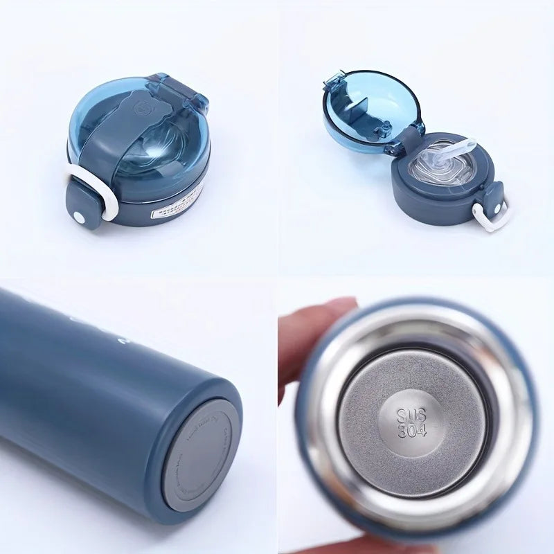 350ml Student Portable Thermal Water Bottle Children Insulated Cup Kids Stainless Steel Straw Water Thermos Mug vacuum flasks