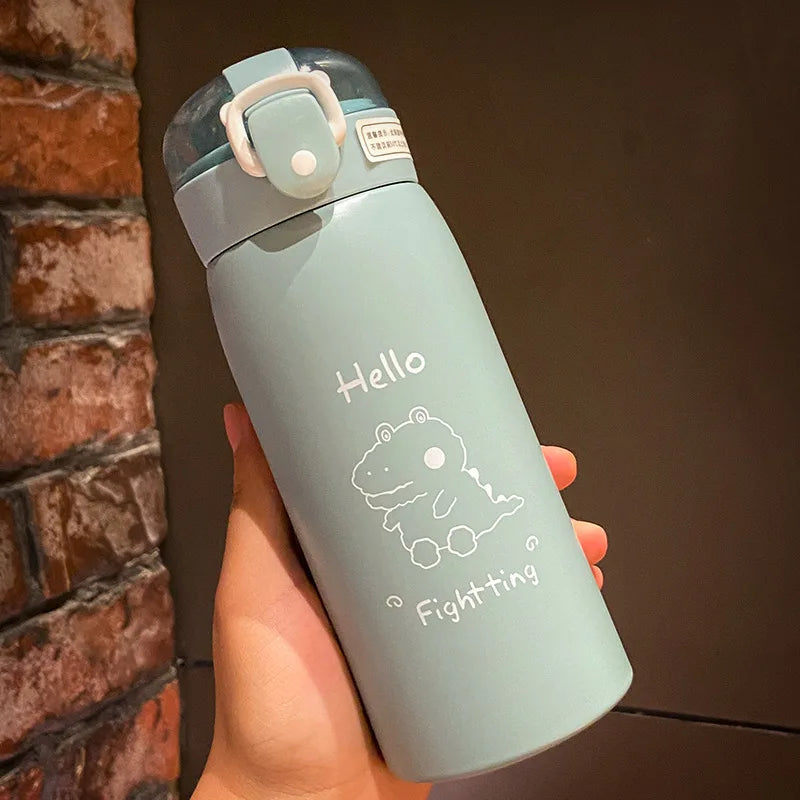 350ml Student Portable Thermal Water Bottle Children Insulated Cup Kids Stainless Steel Straw Water Thermos Mug vacuum flasks